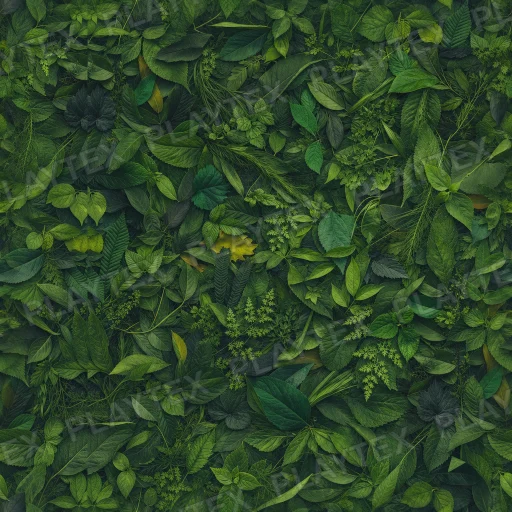 Dense Green Leaf Ground Texture