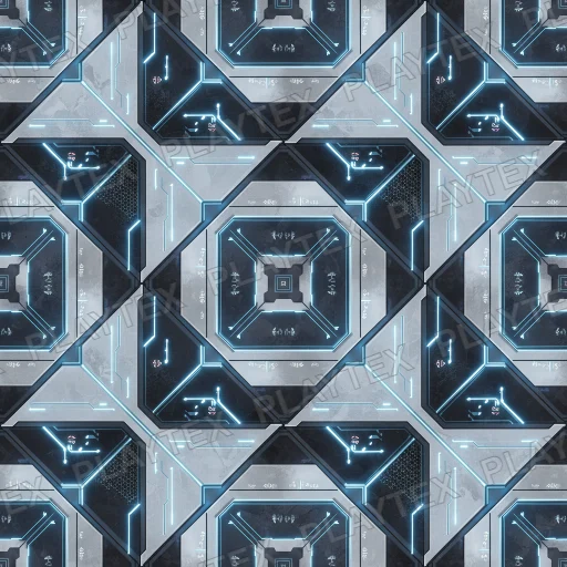 Blue Geometric White Digital Texture