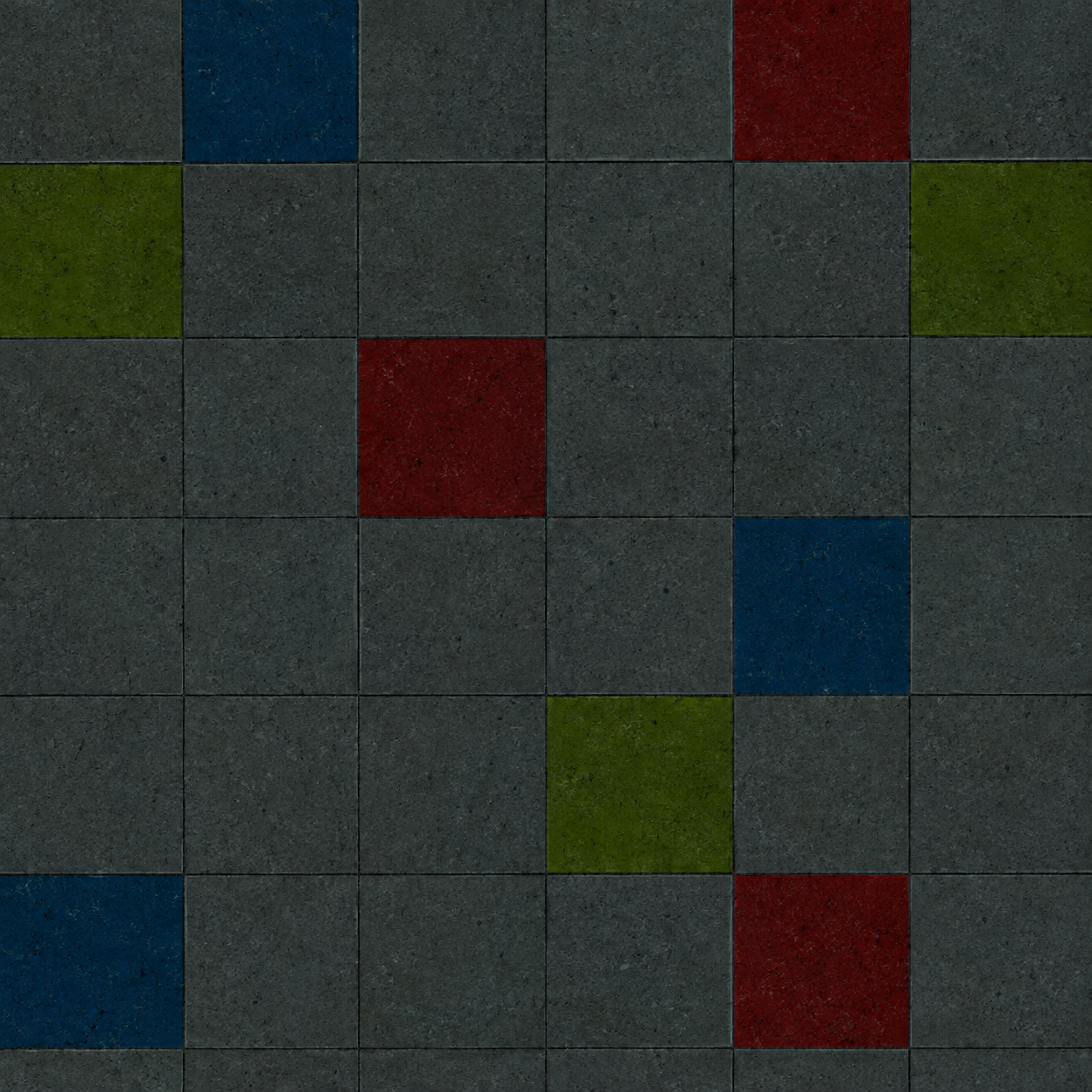 Charcoal Concrete Grid with Red, Blue, and Olive Accents Texture preview showing a stylized concrete texture