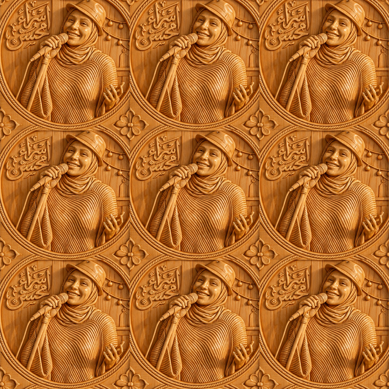 Amber Carved Figure-Medallion Relief Texture preview showing a stylized other texture