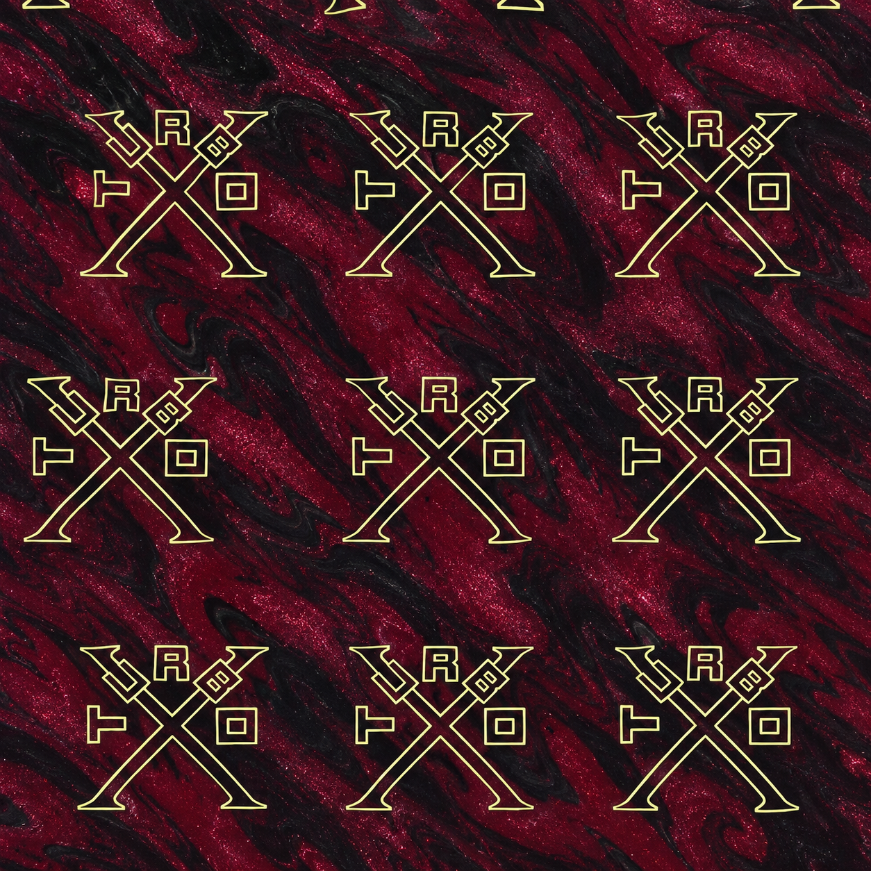 Burgundy-Black Mottled Gold-Glyph Surface Texture preview showing a surface ground texture