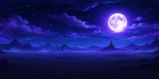 Violet Moonlit Mountain Valley HDRI Sphere preview showing a 360-degree HDRI environment sphere