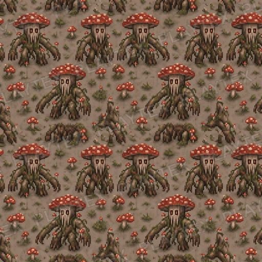 Pixel-Art Fungal Texture