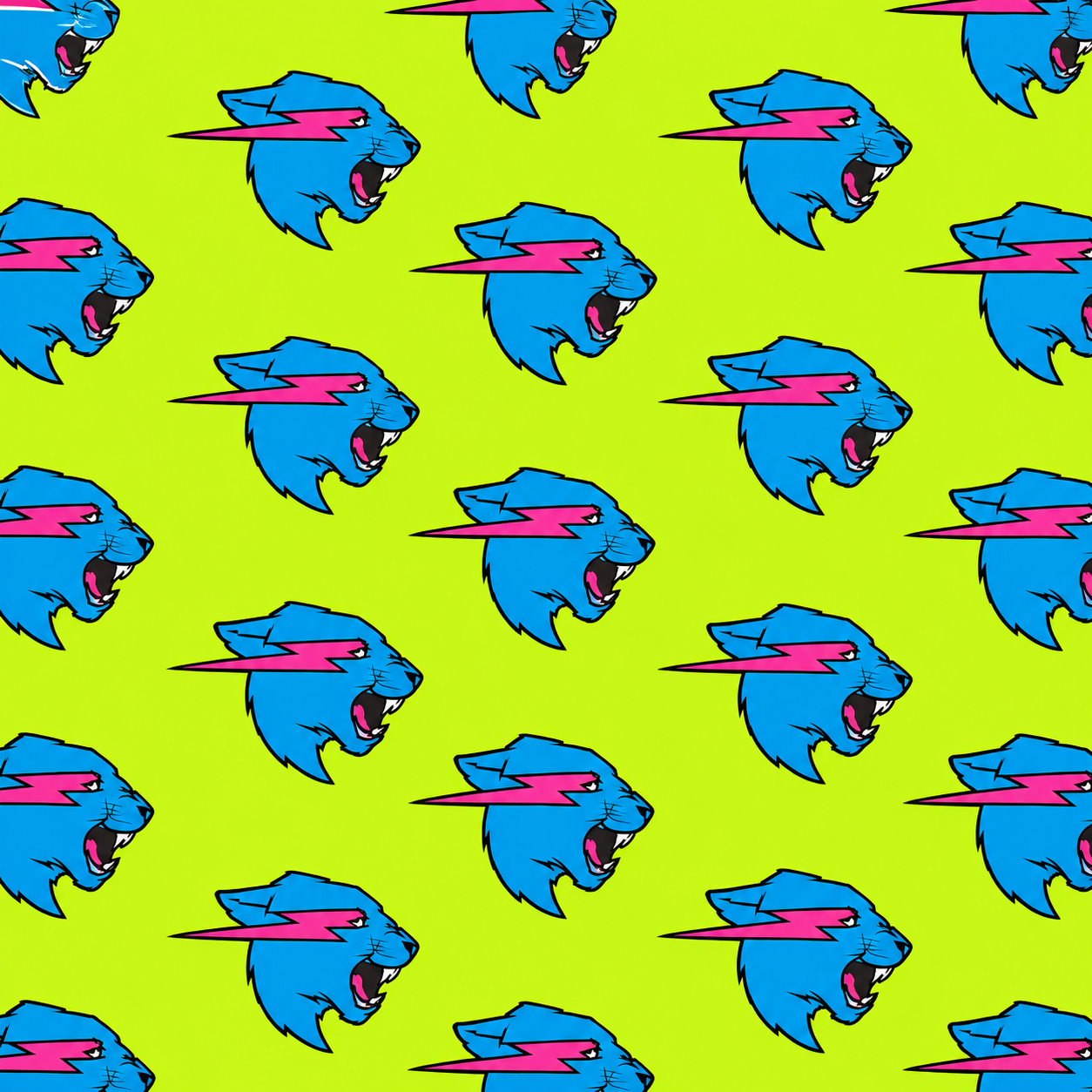 Lime-Green Cartoon Cat-Head Repeat Pattern Texture preview showing a stylized other texture