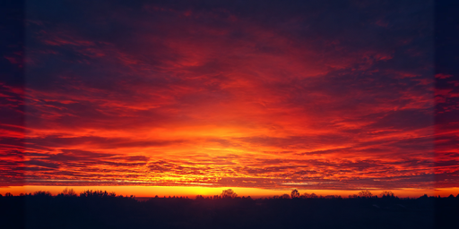 Golden-orange Dusk Clouds Above A Dark Navy Tree-line HDRI Sphere preview showing a 360-degree HDRI environment sphere
