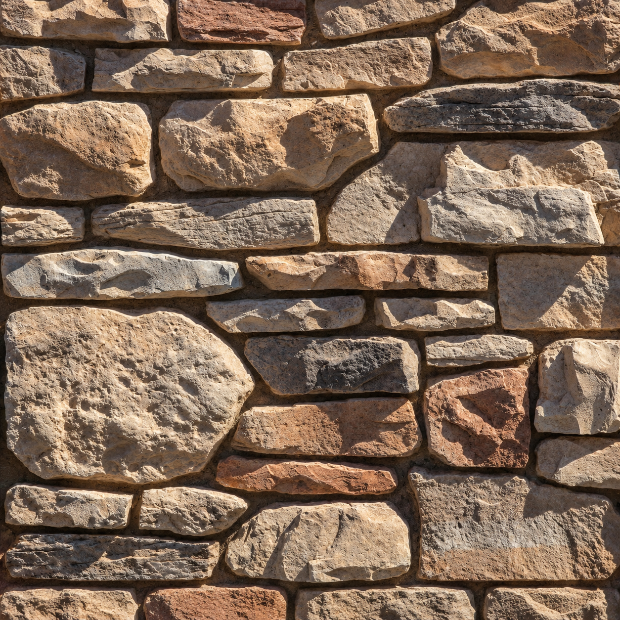 Warm Gray and Tan Rough Rubble Stone Wall Texture preview showing a rough stone texture