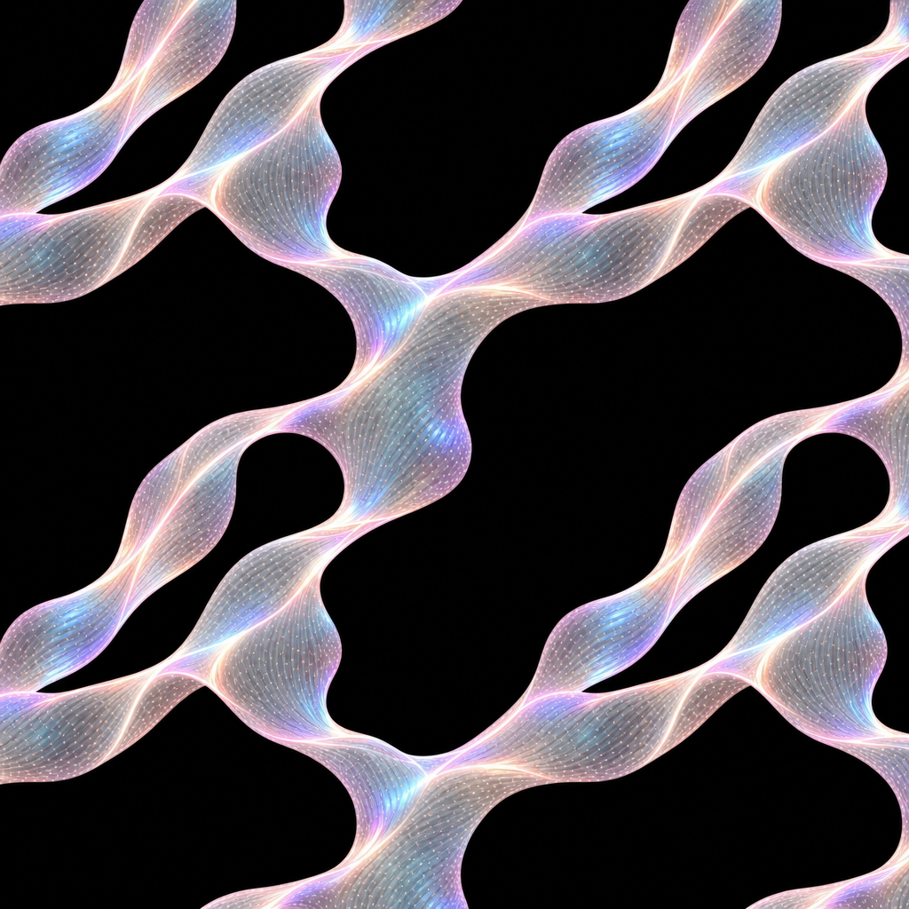 Iridescent Lilac and Blue Flowing Mesh Texture preview showing a stylized fabric texture