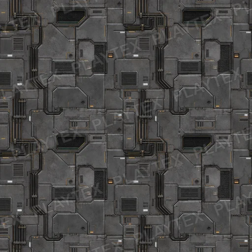 Dark Gray Sci Fi Panel Metal Black Grid Texture