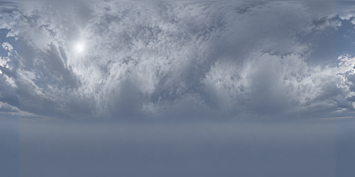 Pale Gray Cloud Deck, Veiled-sun Overcast HDRI Sphere preview showing a 360-degree HDRI environment sphere