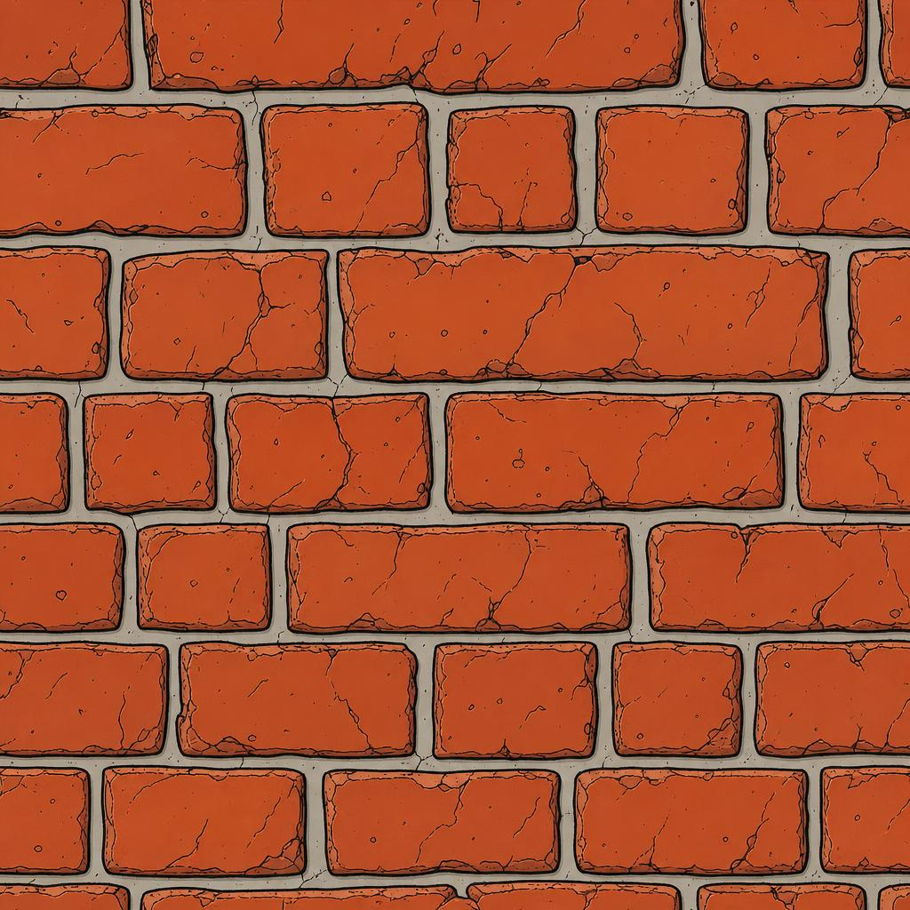 Rust-Orange Cracked Staggered-Brick Facade Texture preview showing a rough facade texture