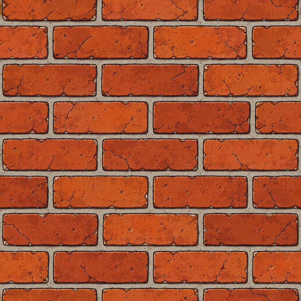 Weathered Orange-Red Staggered Brick Wall Texture preview showing a worn brick texture