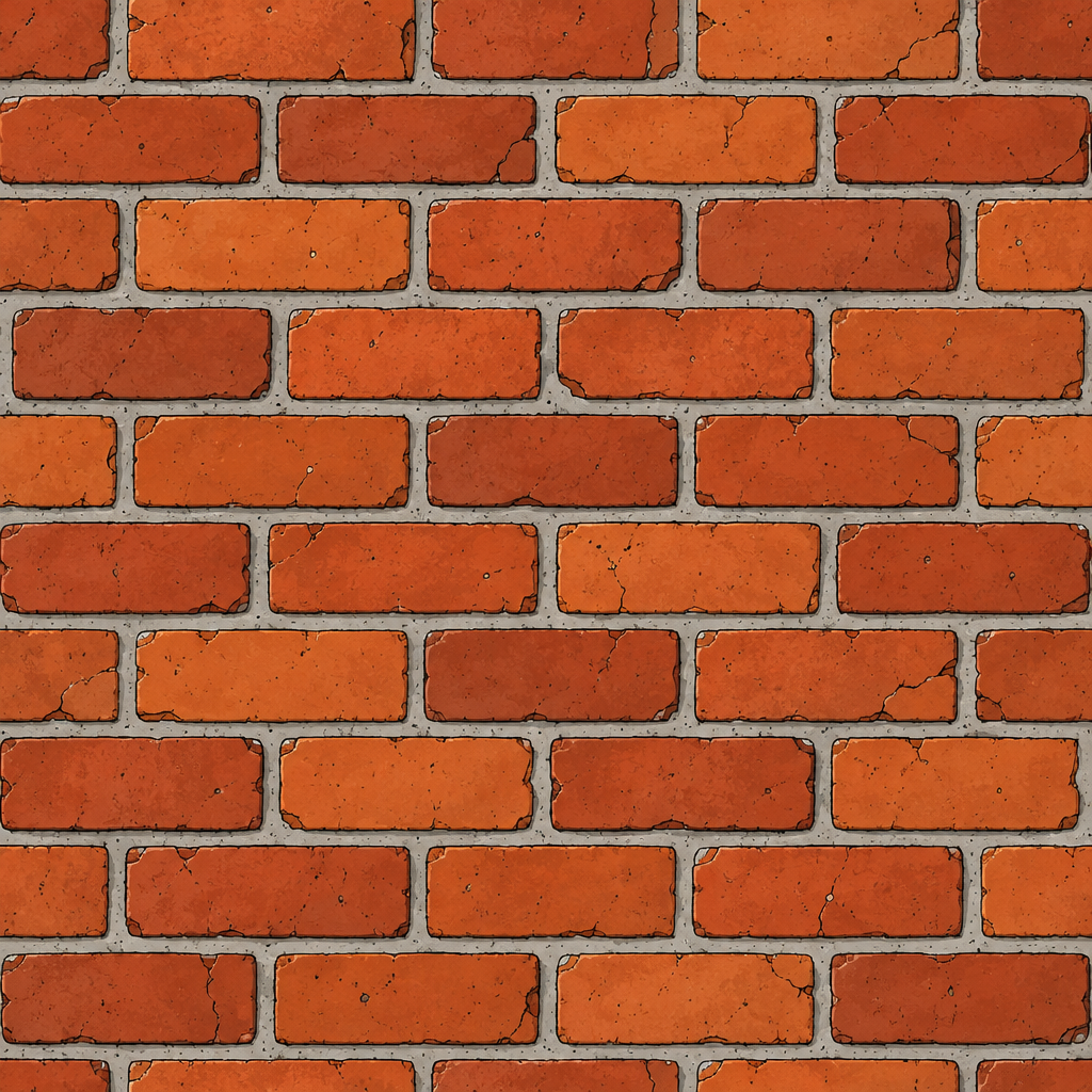 Orange-Red Cracked Brick Wall Texture preview showing a rough brick texture