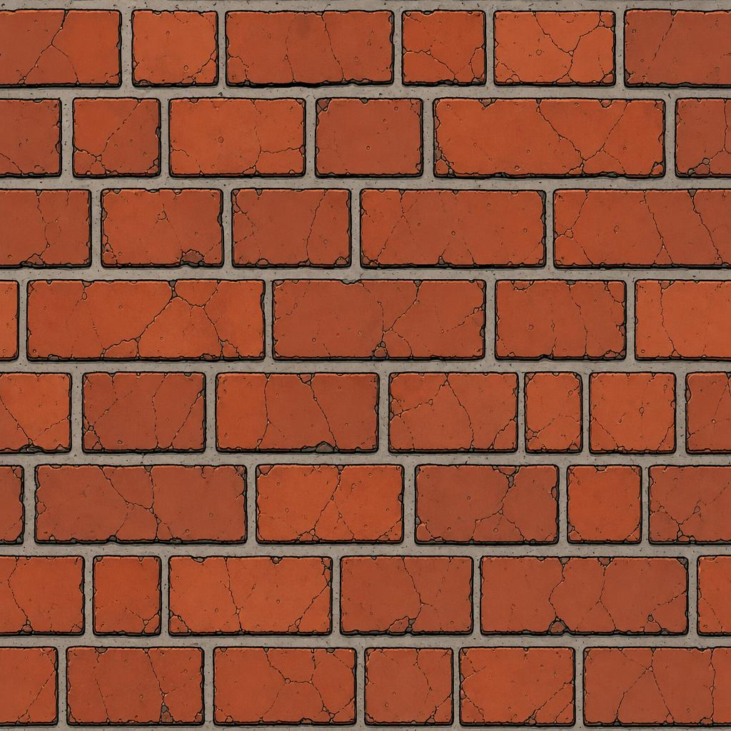 Burnt Orange Cracked Brick Course Texture preview showing a rough brick texture