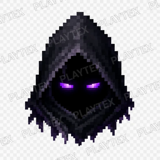 Pixel-Art Black Hood Helmet Texture