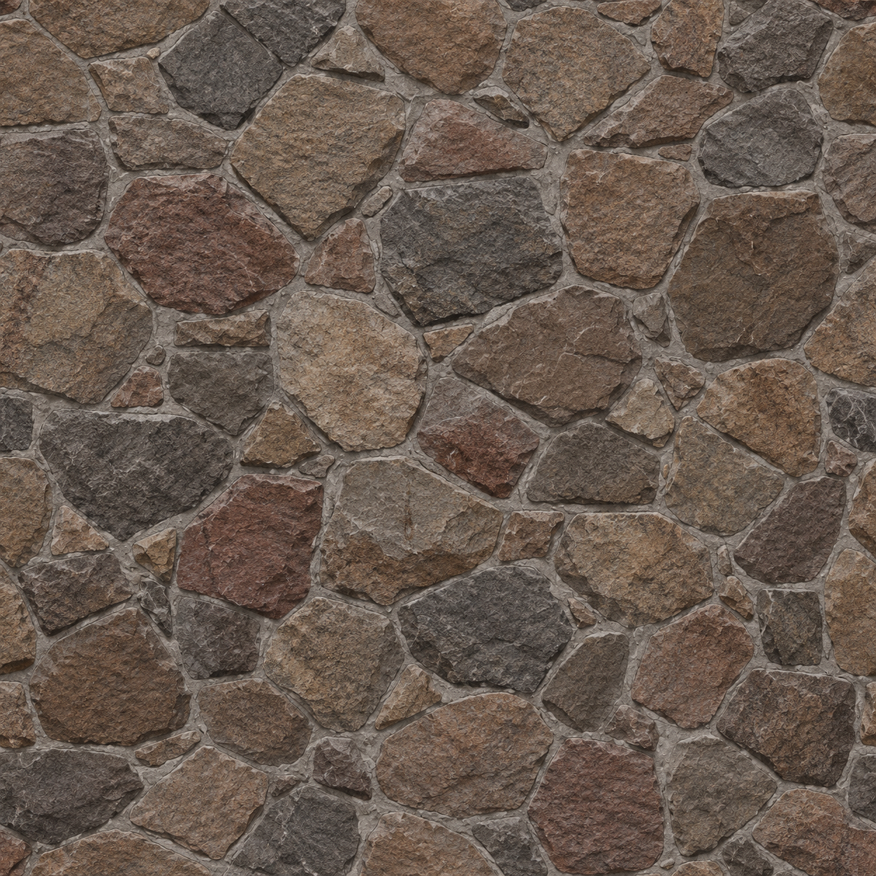 Mottled Brown and Gray Irregular Stone Wall Texture preview showing a rough stone texture