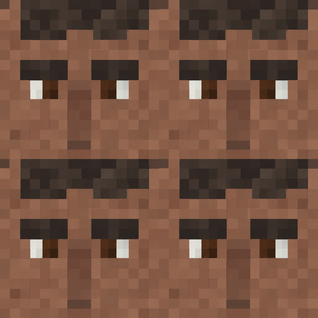 Brown Pixel-Art Face Repeat Texture preview showing a rough skin texture