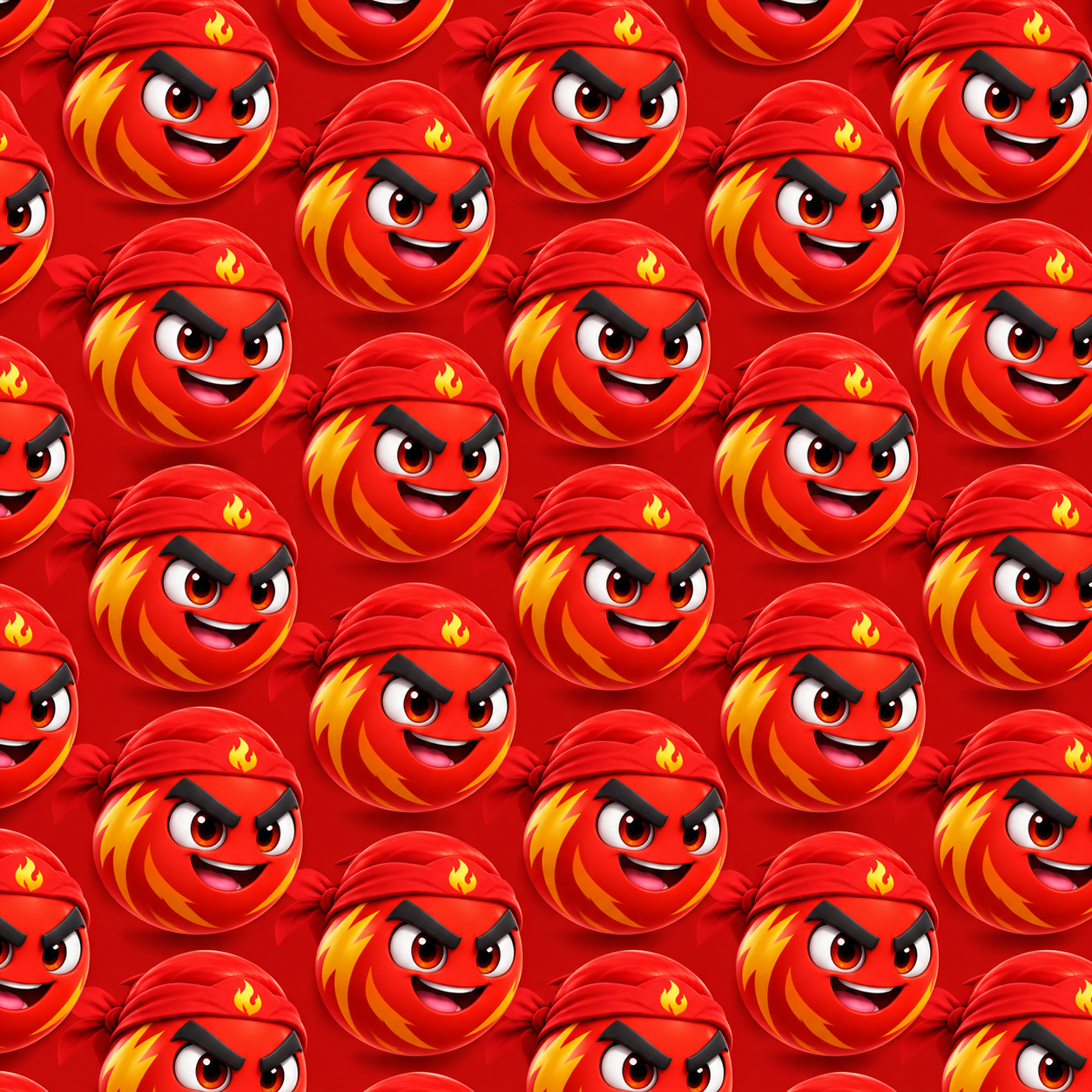 Red Cartoon Graphic Surface with Yellow Flame Motifs Texture preview showing a stylized other texture