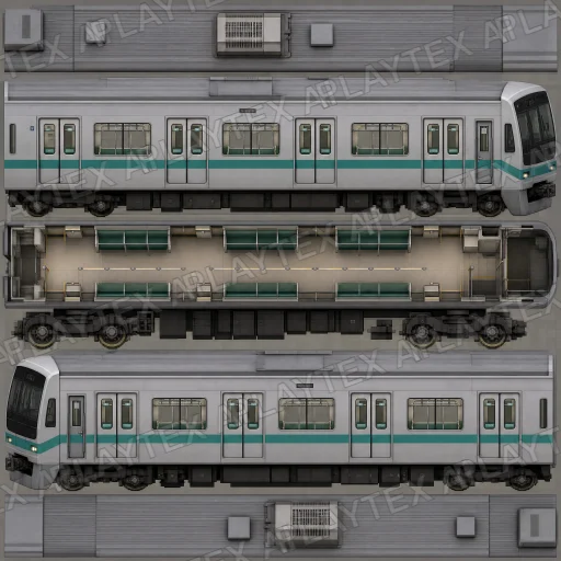 Silver Japanese Train Railway Vehicle Metal Texture