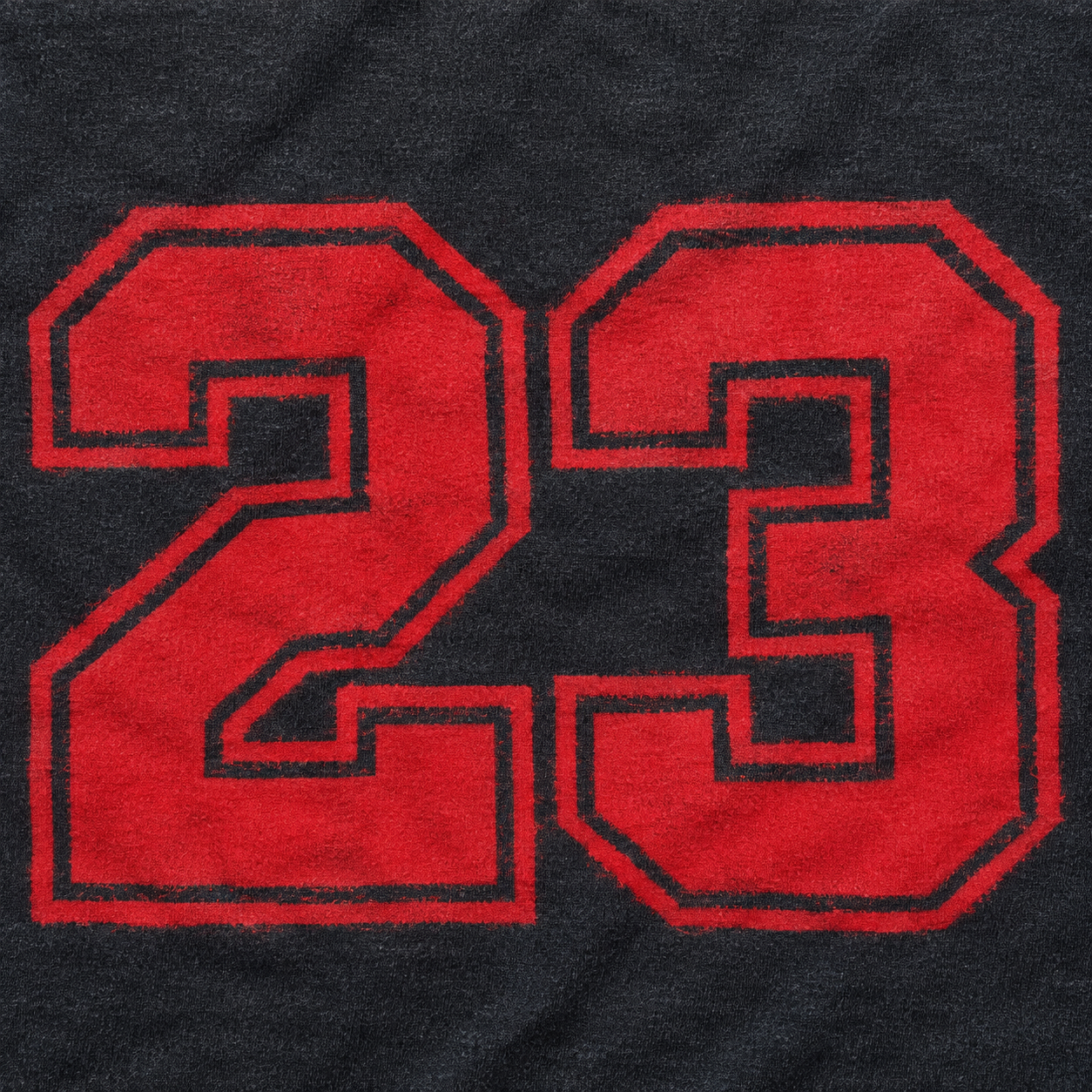 Charcoal Fabric-Like Surface with a Red Number 23 Graphic Texture preview showing a industrial fabric texture