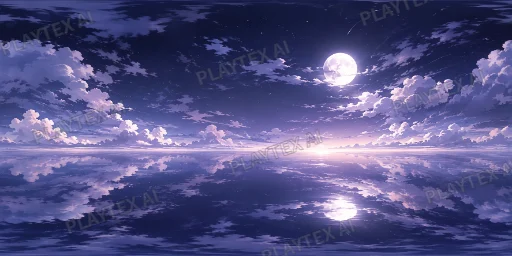 Lavender Moonlit Cloud Sea HDRI Sphere preview showing a 360-degree HDRI environment sphere