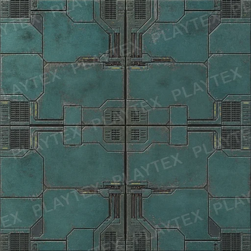 Weathered Sci-Fi Floor Panel Metallic Texture