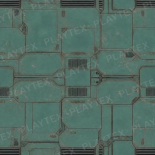 Weathered Sci-Fi Floor Panel Metallic Industrial Texture