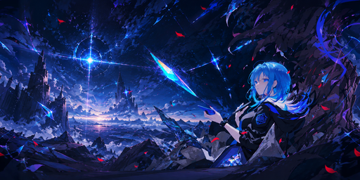 Blue Starlight, Stylized Mountain Night HDRI Sphere preview showing a 360-degree HDRI environment sphere