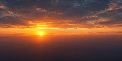 Golden Sunrise Above Blue Cloud Ocean HDRI Sphere preview showing a 360-degree HDRI environment sphere