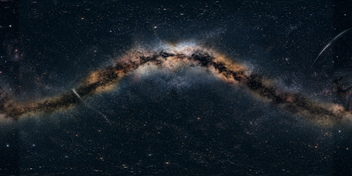 Cream-gold Milky Way Beneath A Deep-blue Night Starfield HDRI Sphere preview showing a 360-degree HDRI environment sphere