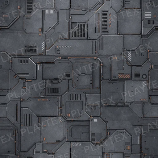 Dark Gray Sci Fi Cracked Metal Texture