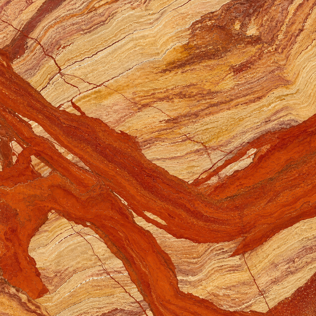 Rust-Orange and Cream Banded Vein Stone Texture preview showing a rough stone texture