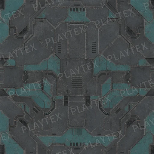 Weathered Sci-Fi Panel Floor Gray Texture