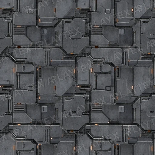 Charcoal Angular Sci-Fi Wall Panel Texture