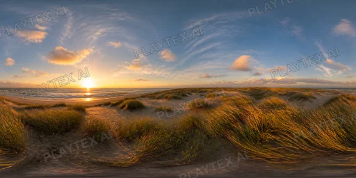 Golden Sunset Coastal Dunes HDRI Sphere hdri environment preview