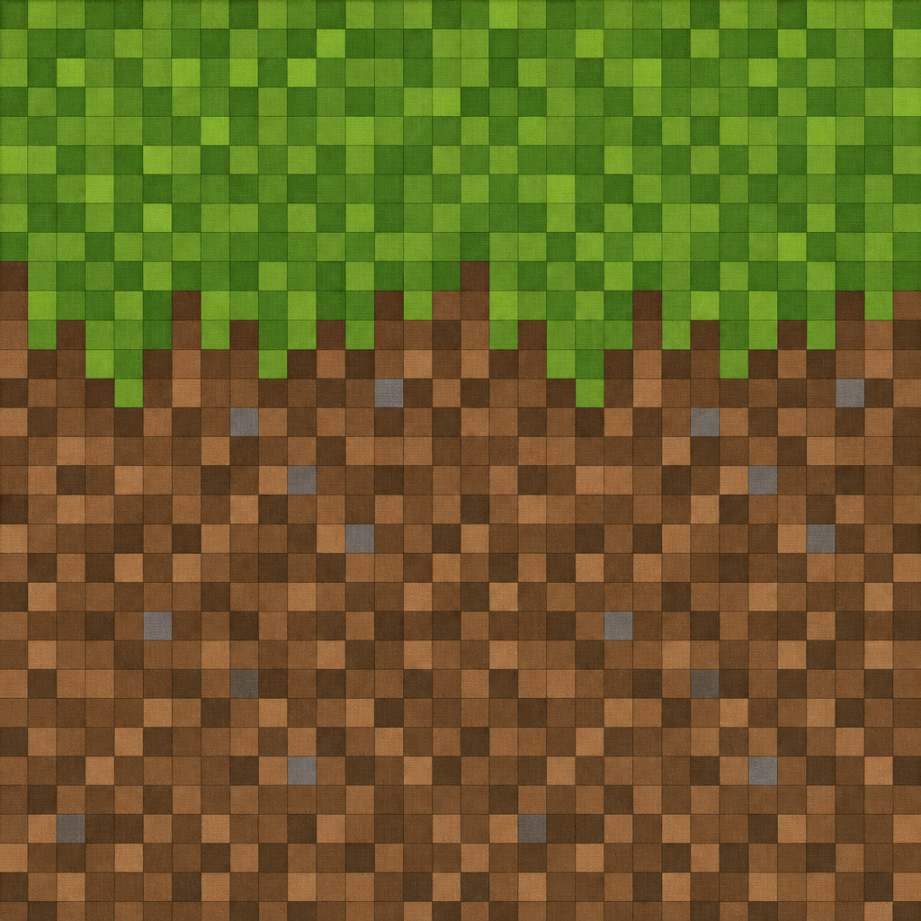 Pixel-Art Green Turf and Brown Checker Soil Texture preview showing a natural ground texture