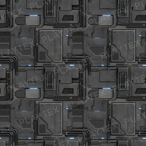 Dark Gray Sci Fi Geometric Metal Black Texture