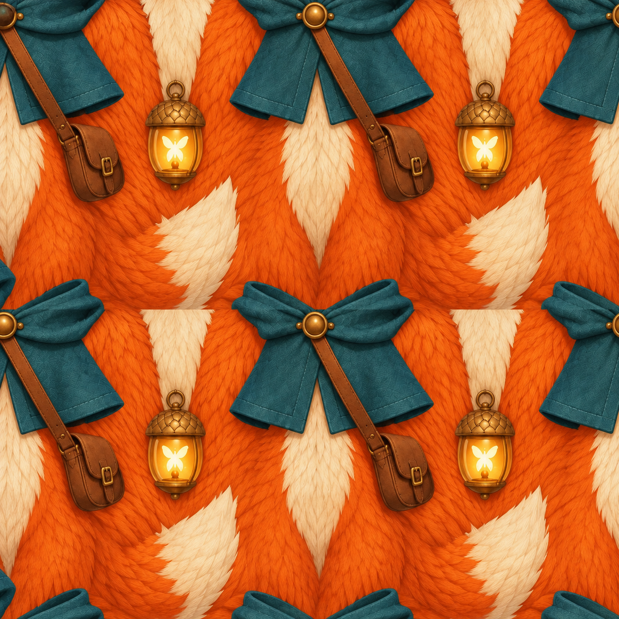 Orange Fur and Teal Costume Print Texture preview showing a stylized hair texture