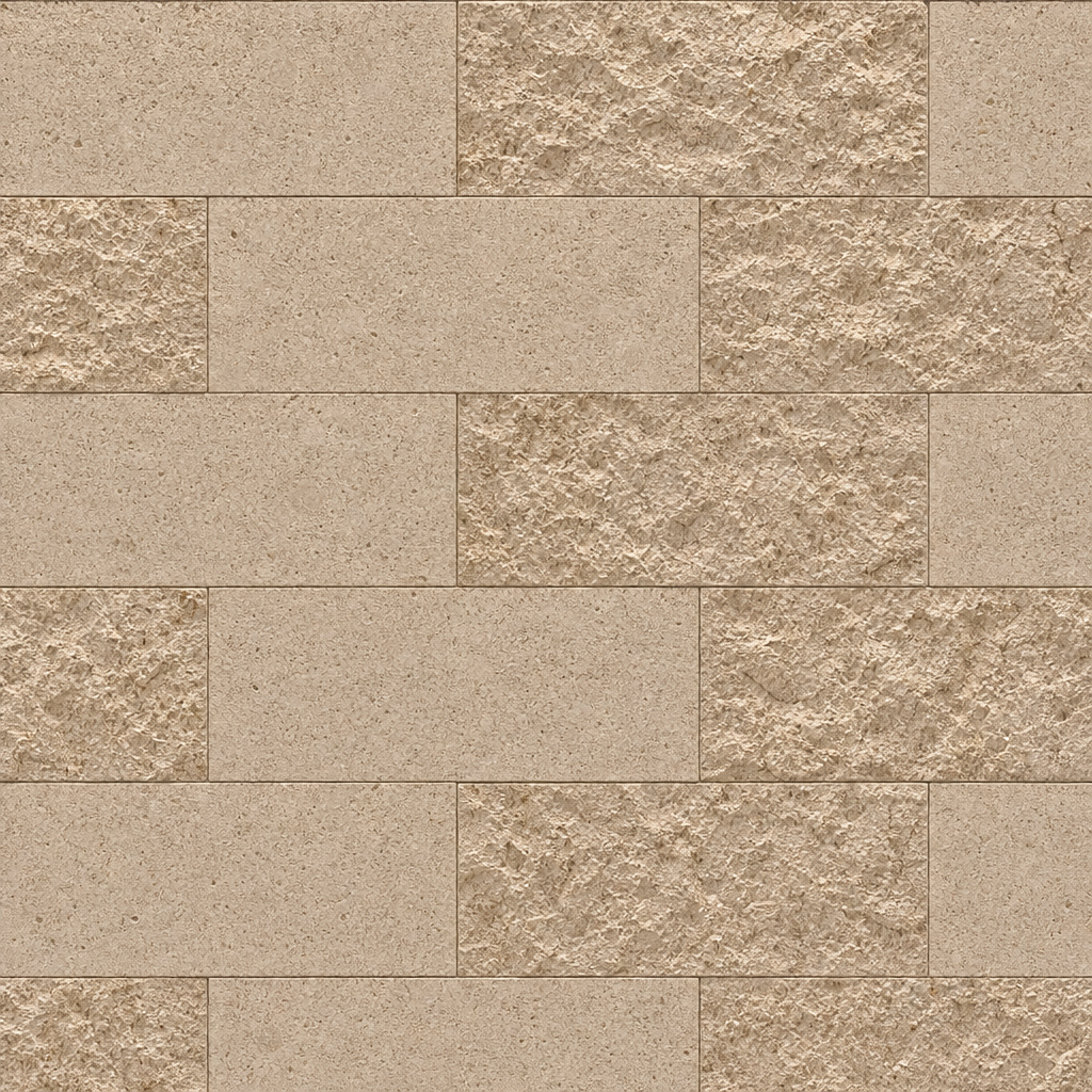 Sand-Beige Split-Face Stone Block Wall Texture preview showing a rough stone texture