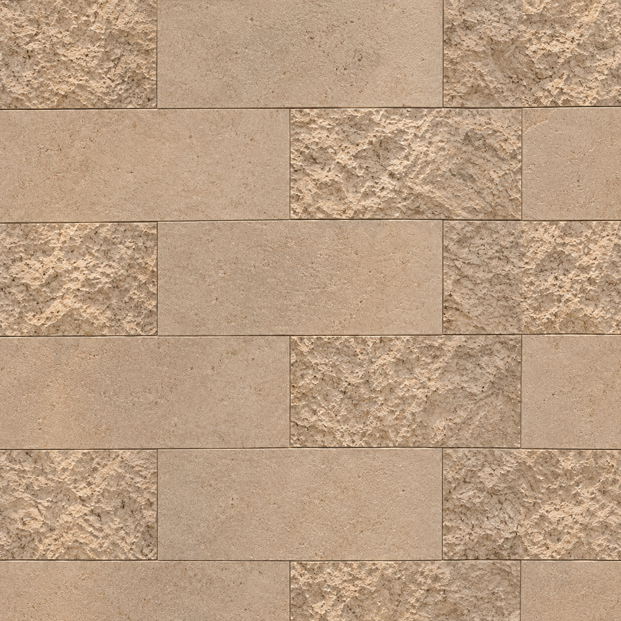 Pale Beige Rough-Cut Staggered Stone Wall Texture preview showing a natural stone texture