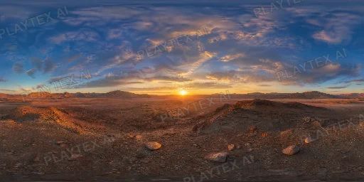 Golden Desert Sunset Landscape HDRI Sphere preview showing a 360-degree HDRI environment sphere