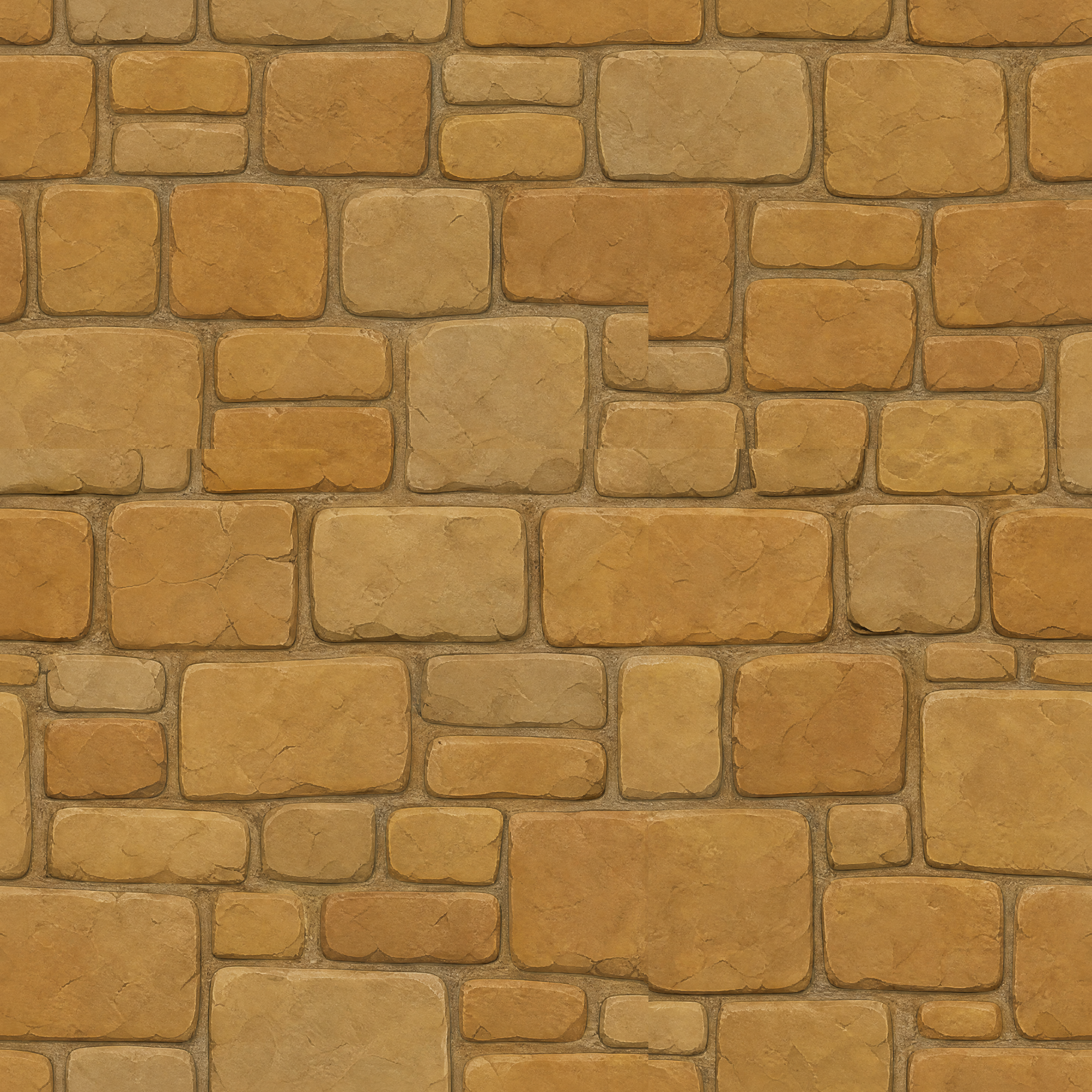 Golden Ochre Random Ashlar Stone Wall Texture preview showing a rough stone texture