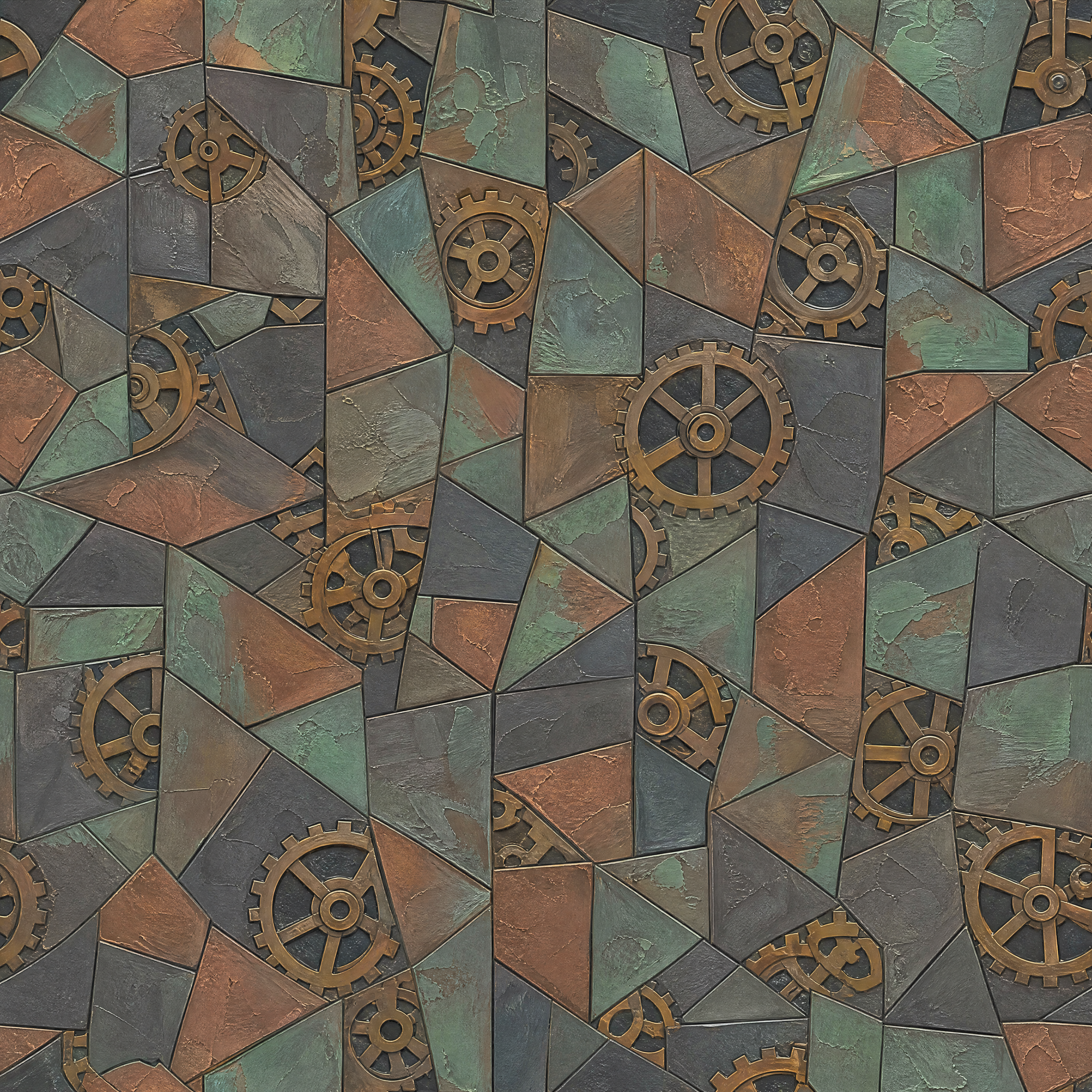 Brown Mosaic Earth Tones Ceramic Texture preview showing a natural ceramic texture