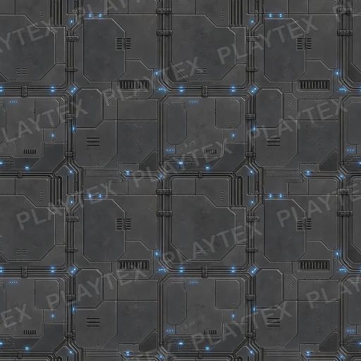 Sci-Fi - Energy Grid Smooth Panels Glowing Nodes Texture preview showing a polished sci-fi texture