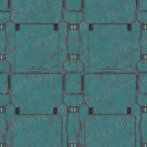 Weathered Sci-Fi Floor Panel Texture preview showing a worn sci-fi texture