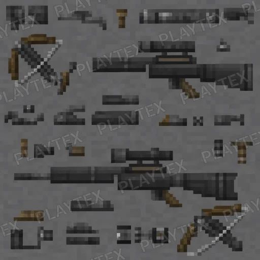 Crossbow Scoped Stocket 3d Model Gray Skin Texture preview showing a natural other texture