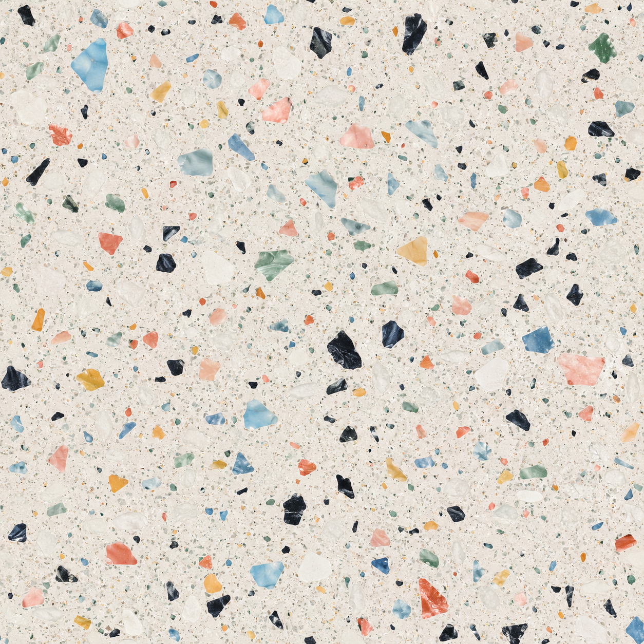 White Multicolor Terrazzo Aggregate Texture preview showing a polished stone texture
