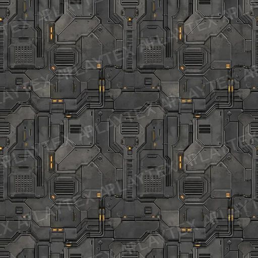 Charcoal Modular Sci-Fi Bulkhead Texture preview showing a industrial sci-fi texture