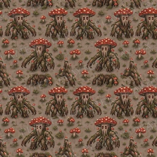 Pixel-Art Fungal Texture preview showing a game-ready texture texture