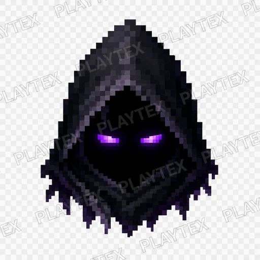 Pixel-Art Black Hood Helmet Texture preview showing a game-ready texture texture