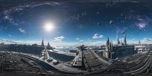 Frozen Sci-Fi Megastructure HDRI Sphere preview showing a 360-degree HDRI environment sphere